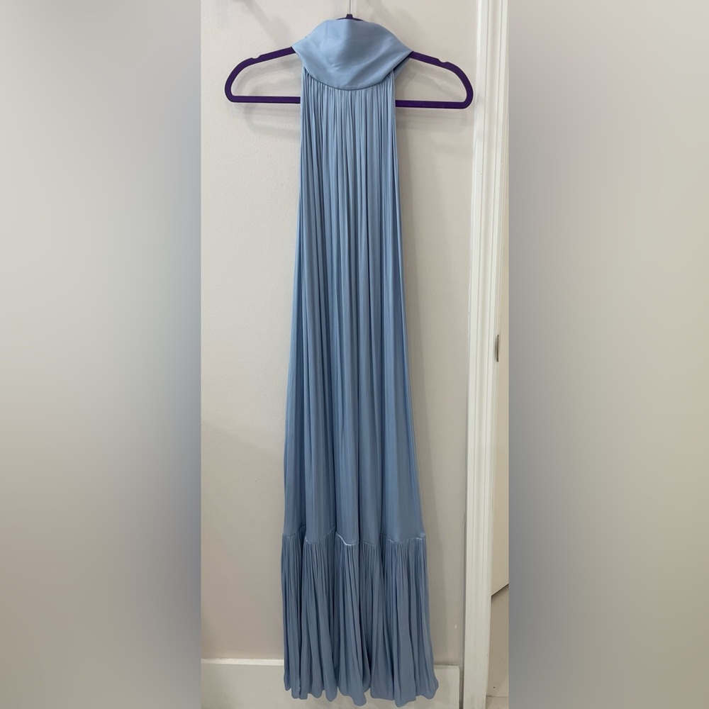 MANGO Periwinkle pleated party dress. Size 8